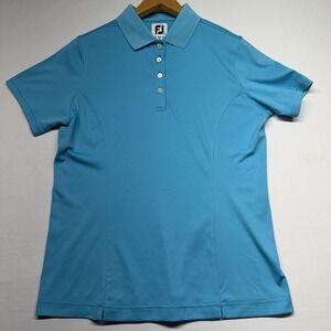 FootJoy Womens Medium Turquoise Golf Polo Performance Shirt